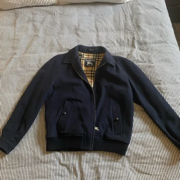 3*3様 80s Burberry short wool bomber jack VINTAGE BURBERRY 80s Cotton Bomber Jacket Wool Lined Nova